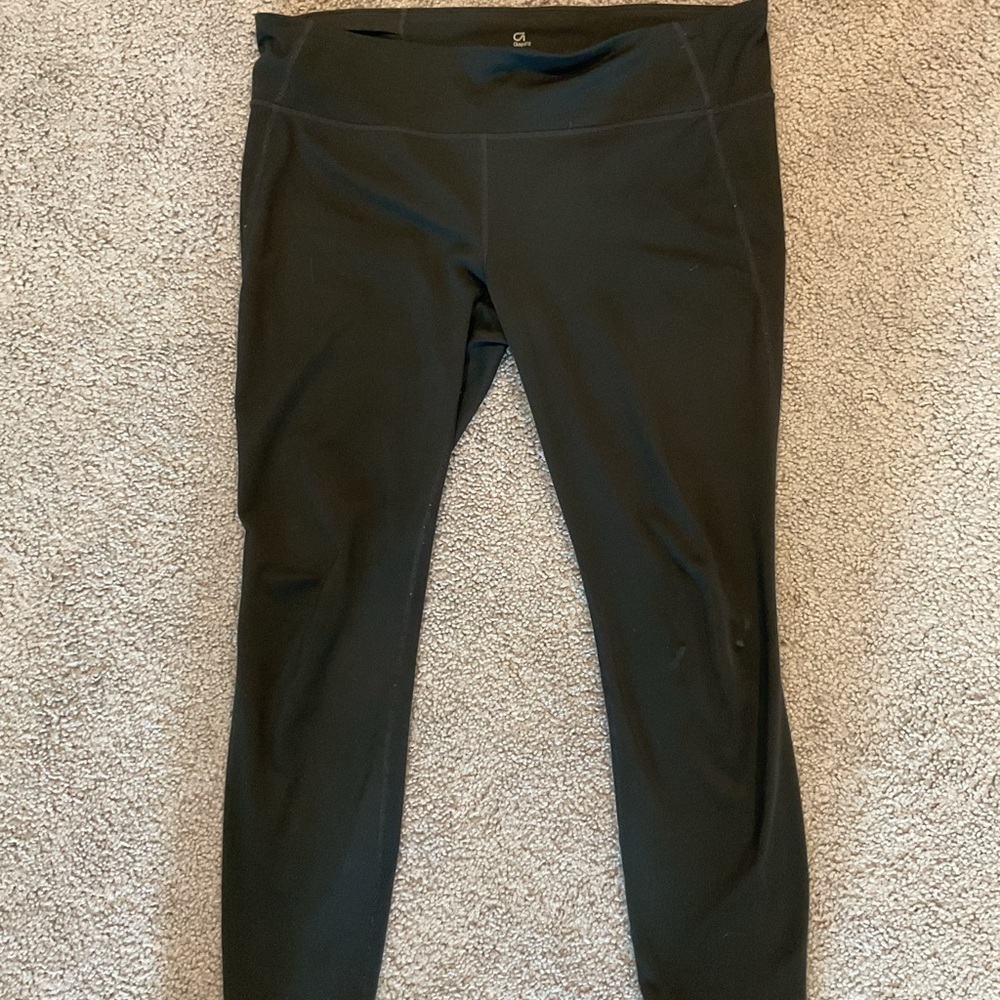 Gap Fit Black Stretchy Leggings Pants Yoga Gym Pants Back to School Y2K sz XL
